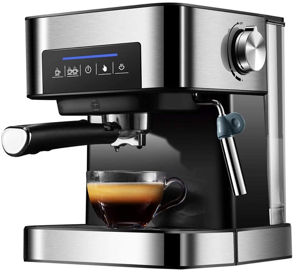 20 Bar Semi Automatic Coffee Maker Machine by BioloMix ,with Milk Steam  Frother Wand, for Espresso, Cappuccino, Latte and Mocha