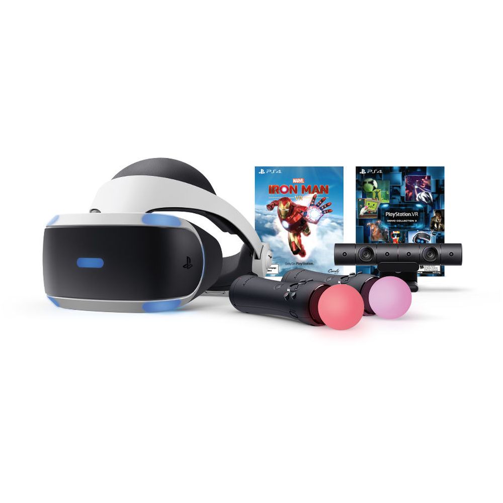 Undertrykke Souvenir gaffel Buy Sony Playstation VR Starter Pack Black/White + PS4 Iron Man VR + Move  Control + Camera Online in UAE | Sharaf DG