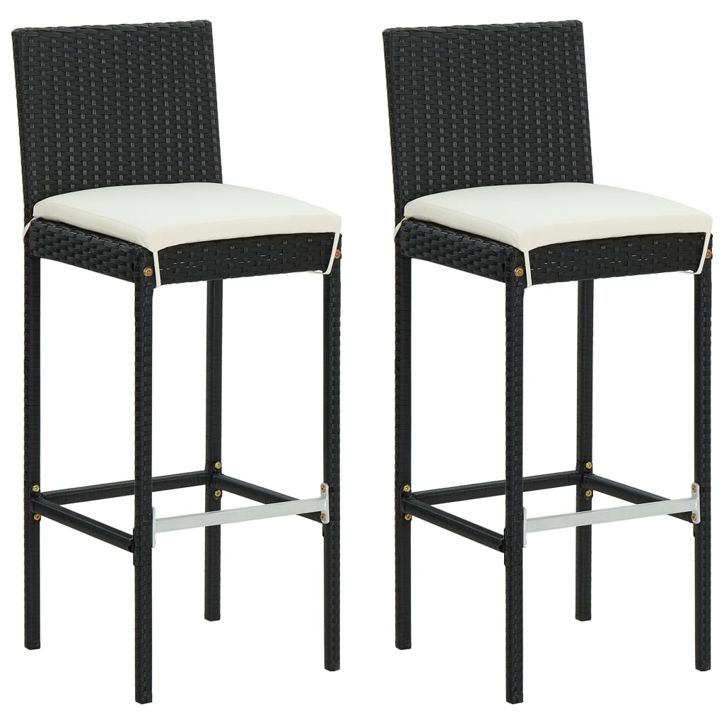 Black and white rattan bar deals stool