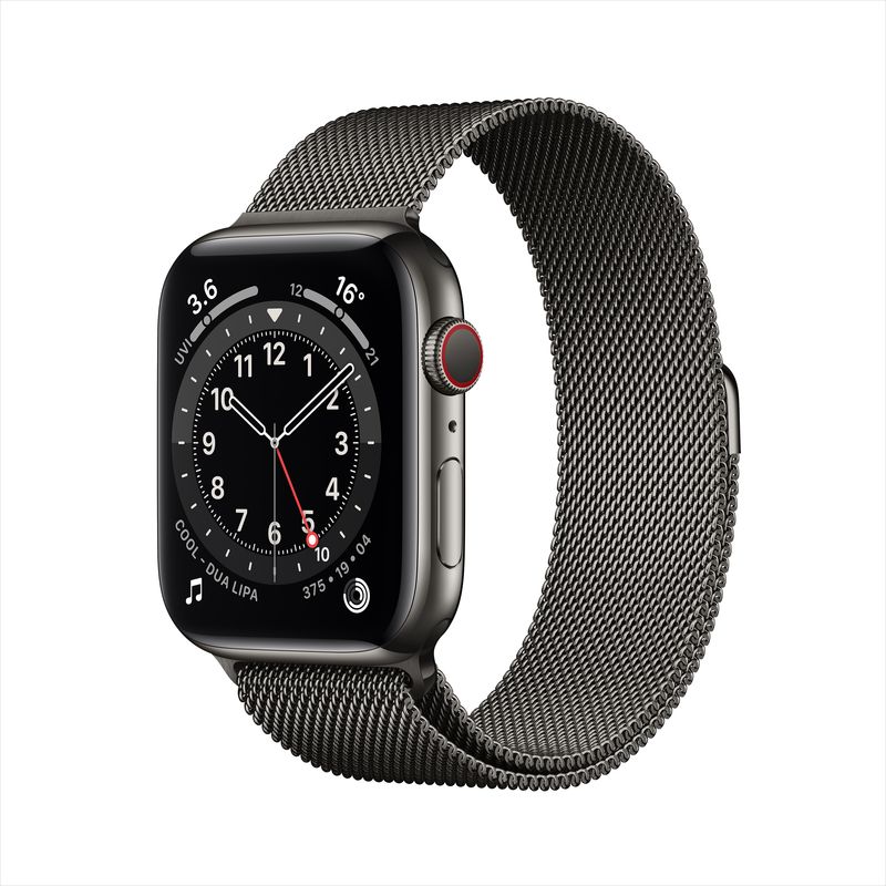 Buy Apple Watch Series 6 GPS+Cellular 44mm Graphite Stainless Steel Case  with Graphite Milanese Loop Online in UAE | Sharaf DG
