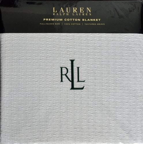 اشترِ Lauren Ralph Classic Premium Cotton Blanket Full / Queen Size White  Textured Weave عبر الإنترنت في الإمارات العربية المتحدة | شرف دي جي