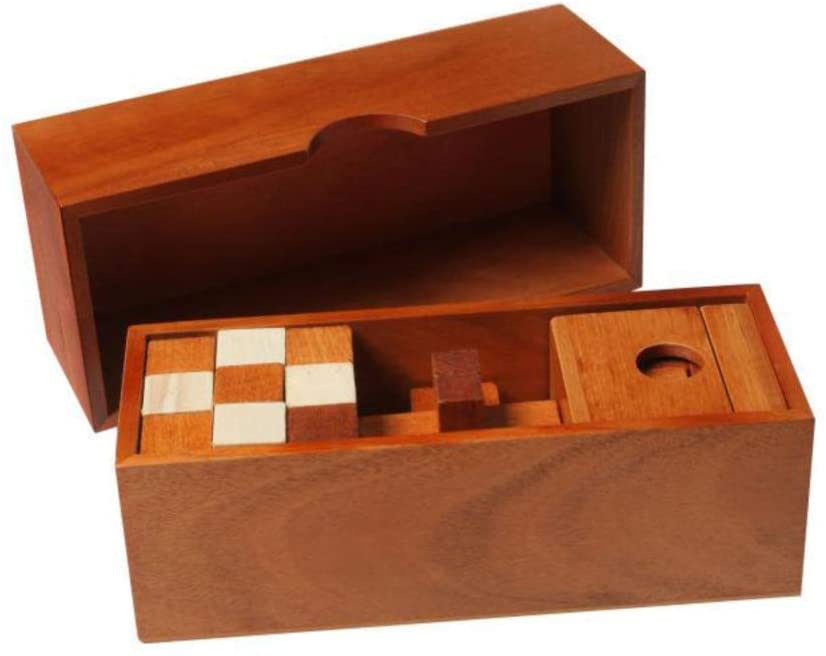 Buy Brookstone Brain Teaser Burr Puzzle 3 in 1 Wooden Puzzle