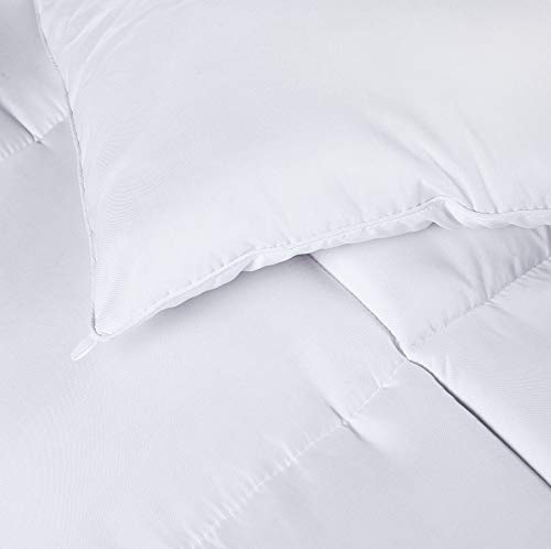 Utopia Bedding Comforter Duvet Insert - Quilted Comforter with Corner Tabs - Box Stitched Down Alternative Comforter (Queen White)