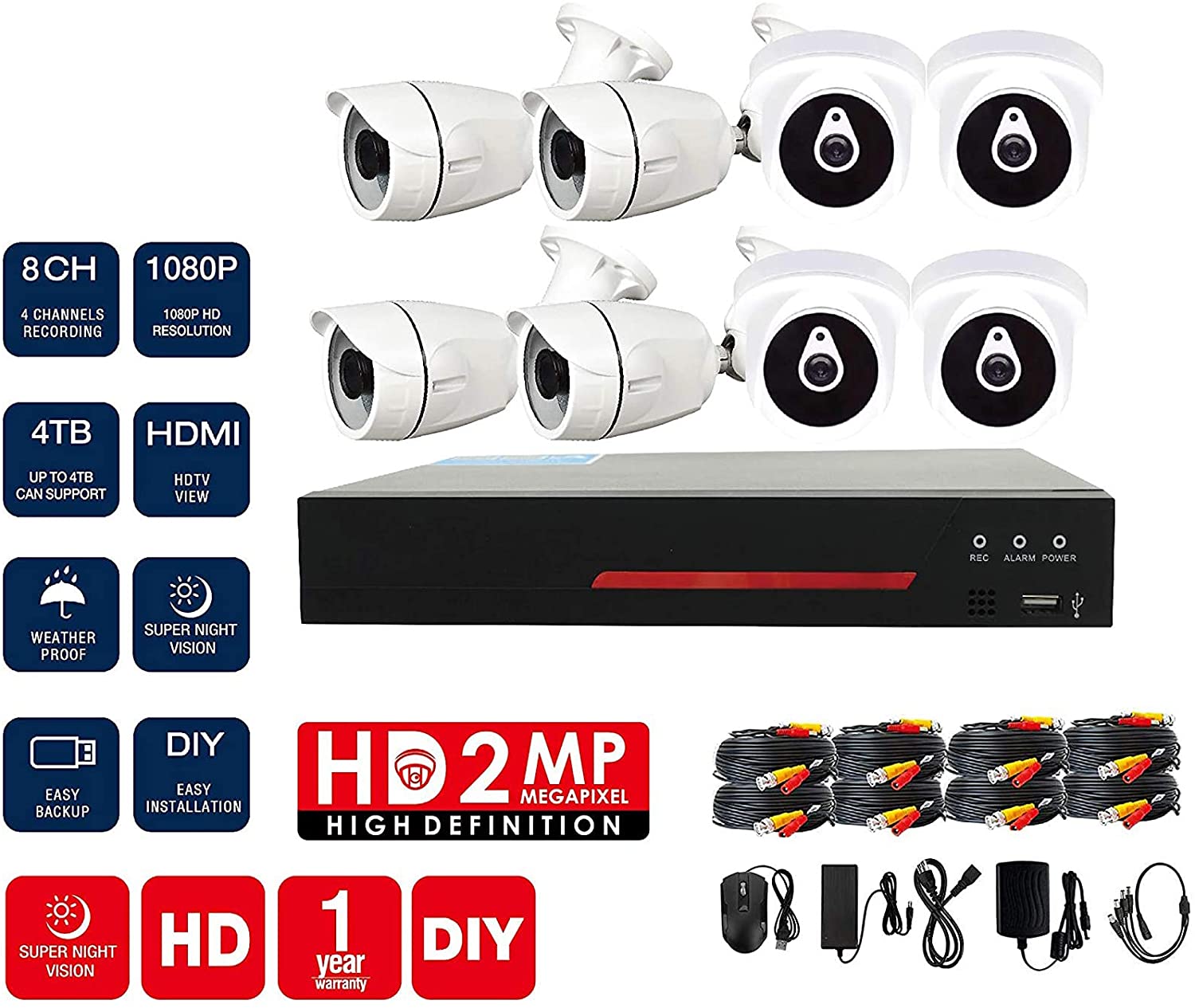 8 piece security camera