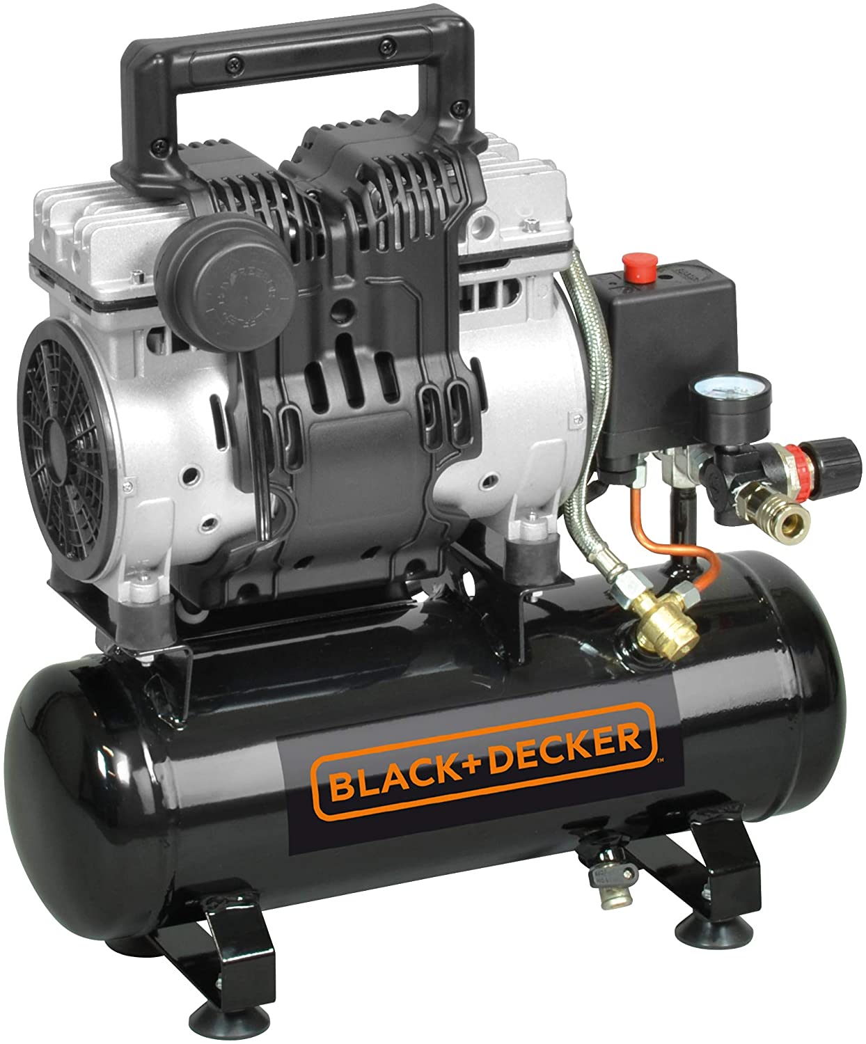Buy Black and Decker Portable Low Noise Air Compressor With 6L Tank –  BD100/6-ST Online in UAE