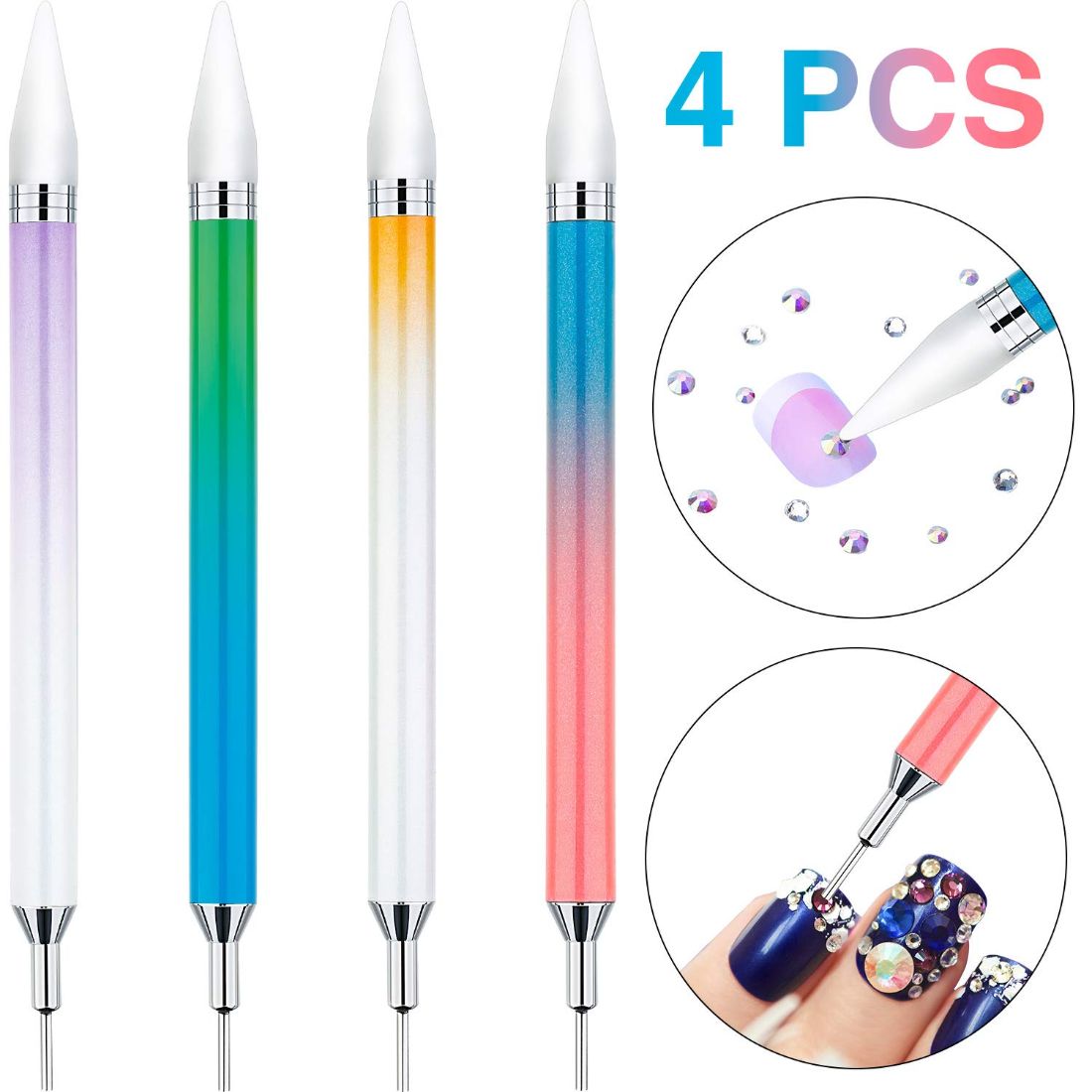 4Pcs Rhinestone Picker Tool Nail Art Tool Diamond Picker Pencil