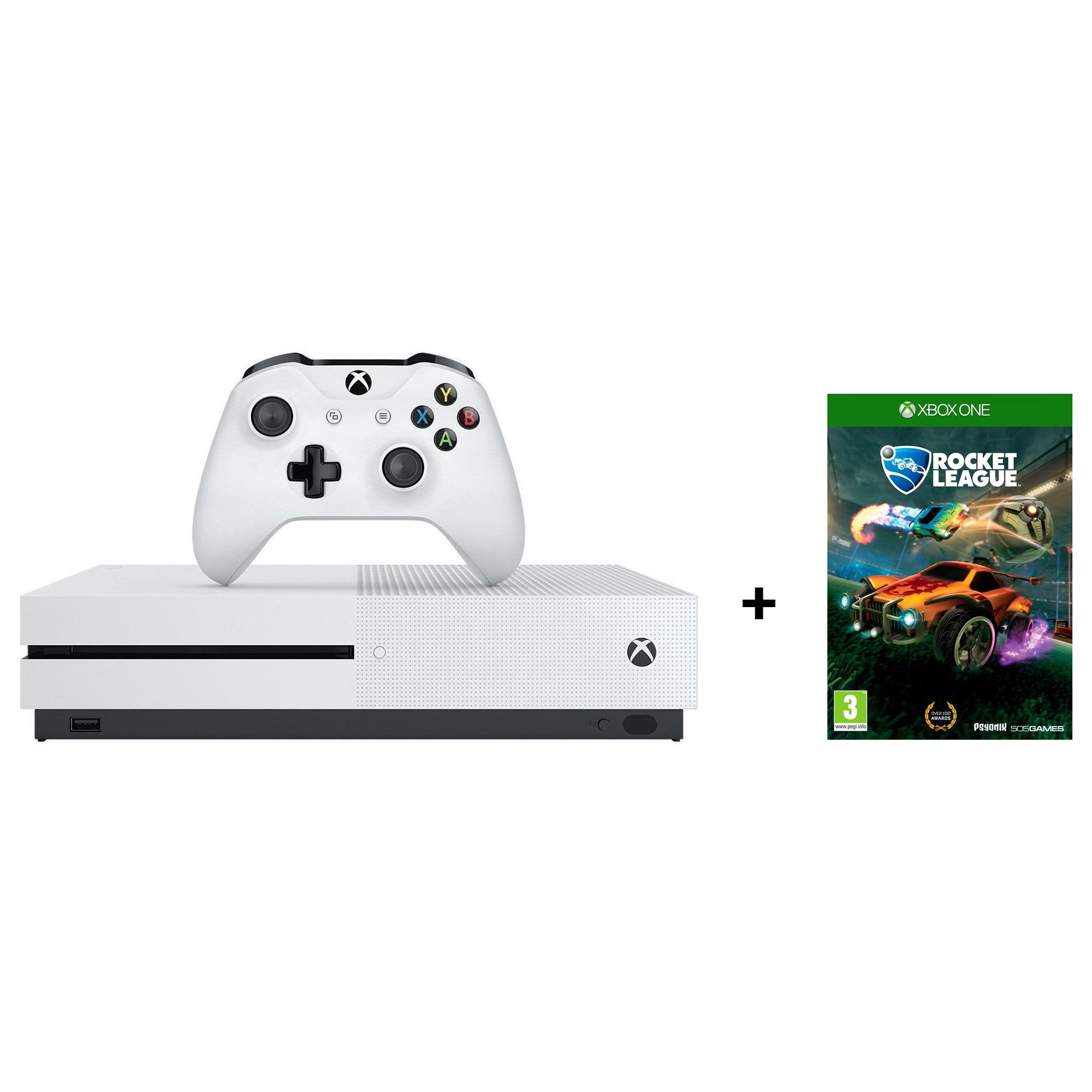 pantalla marca Pizza Buy Microsoft Xbox One S 1TB Gaming Console White + Rocket League DLC Game  Online in UAE | Sharaf DG