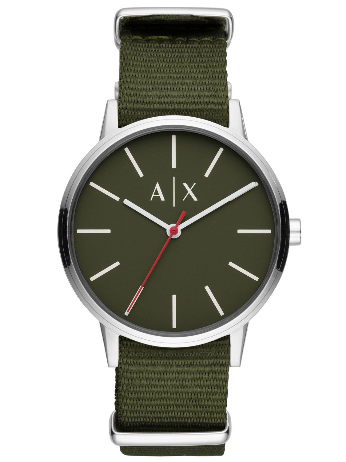 Buy Armani Exchange Cayde Olive Green Fabric Men Watch AX2709