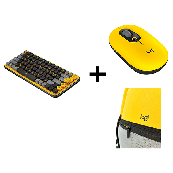 Bevægelse fingeraftryk romersk Buy Logitech Keyboard+Mouse+Backpack Bundle Yellow Online in UAE | Sharaf DG