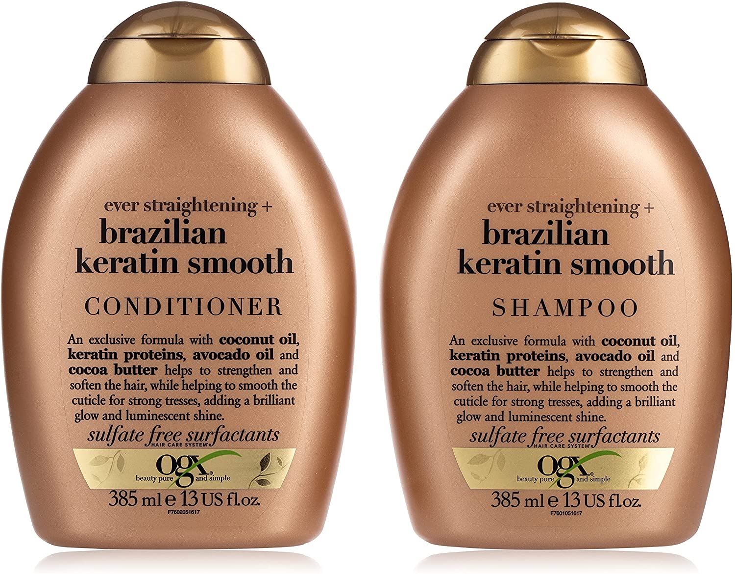 Buy Ogx Ever Straightening + Brazilian Keratin Smooth Shampoo & Set 385ml Online in UAE | Sharaf DG