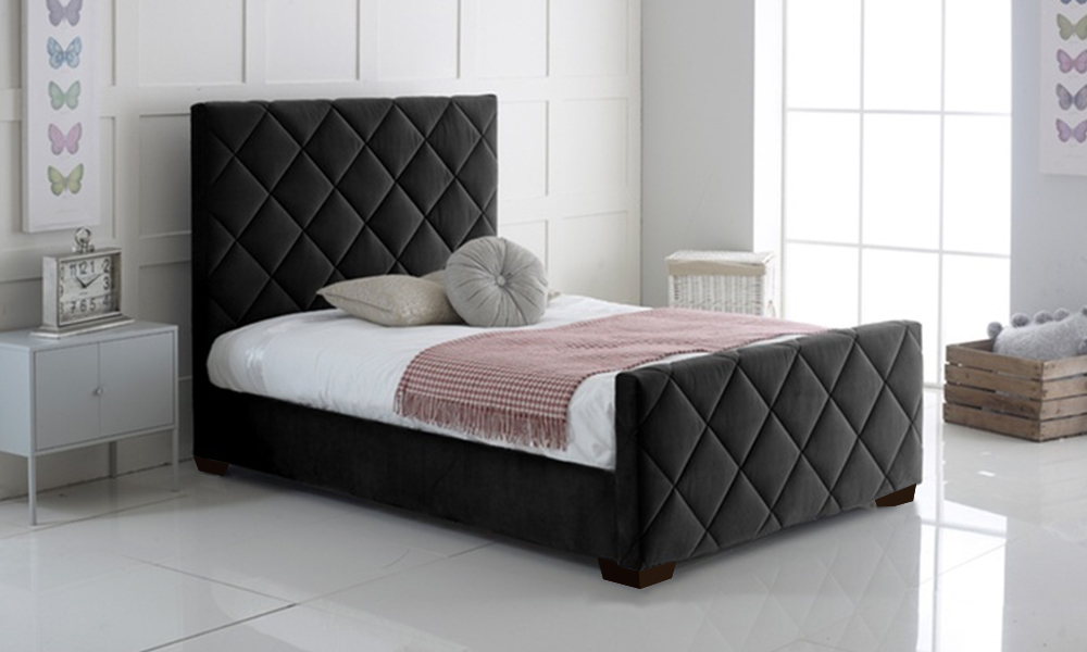 King bed on sale frame velvet