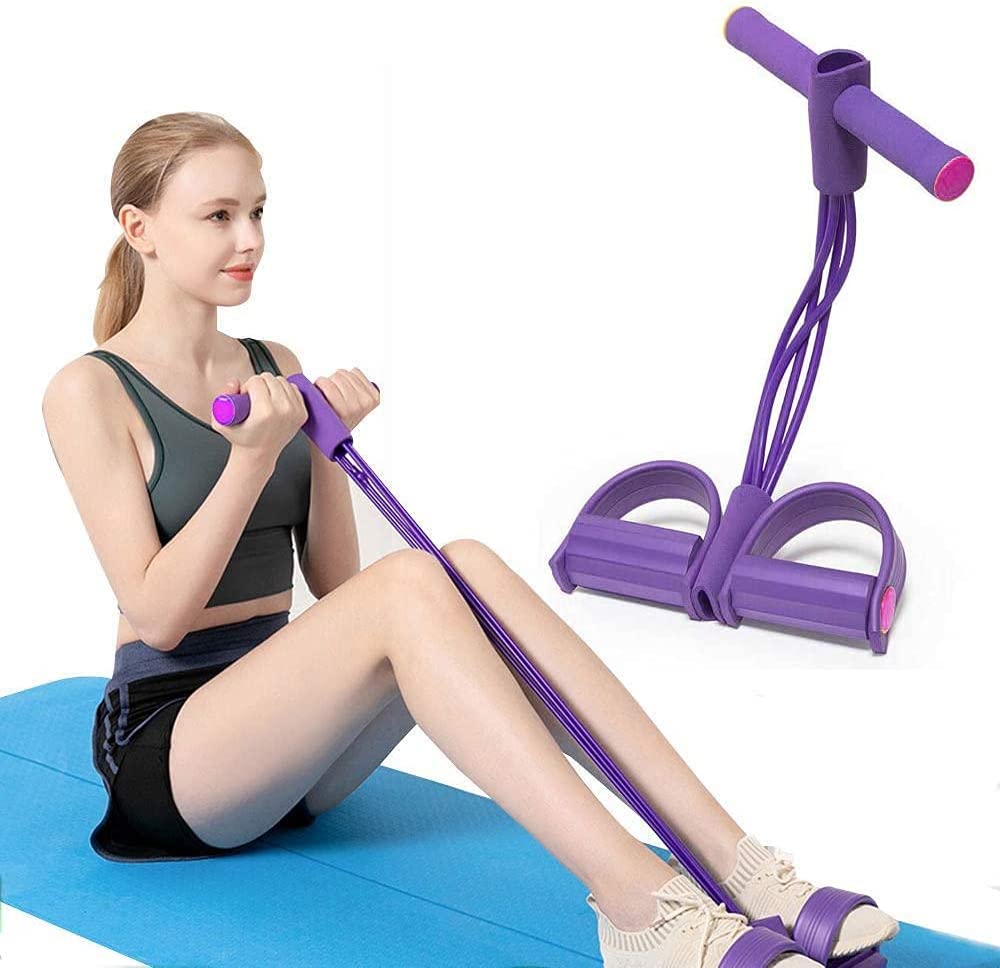 Buy ULTIMAX Pedal Resistance 4-Tube Pull Rope with Foot Pedal Yoga Rally  Strap Elastic Pull Rope Fitness Equipment for Abdomen, Leg, Arm Stretching  Slimming Training-Purple Online in UAE