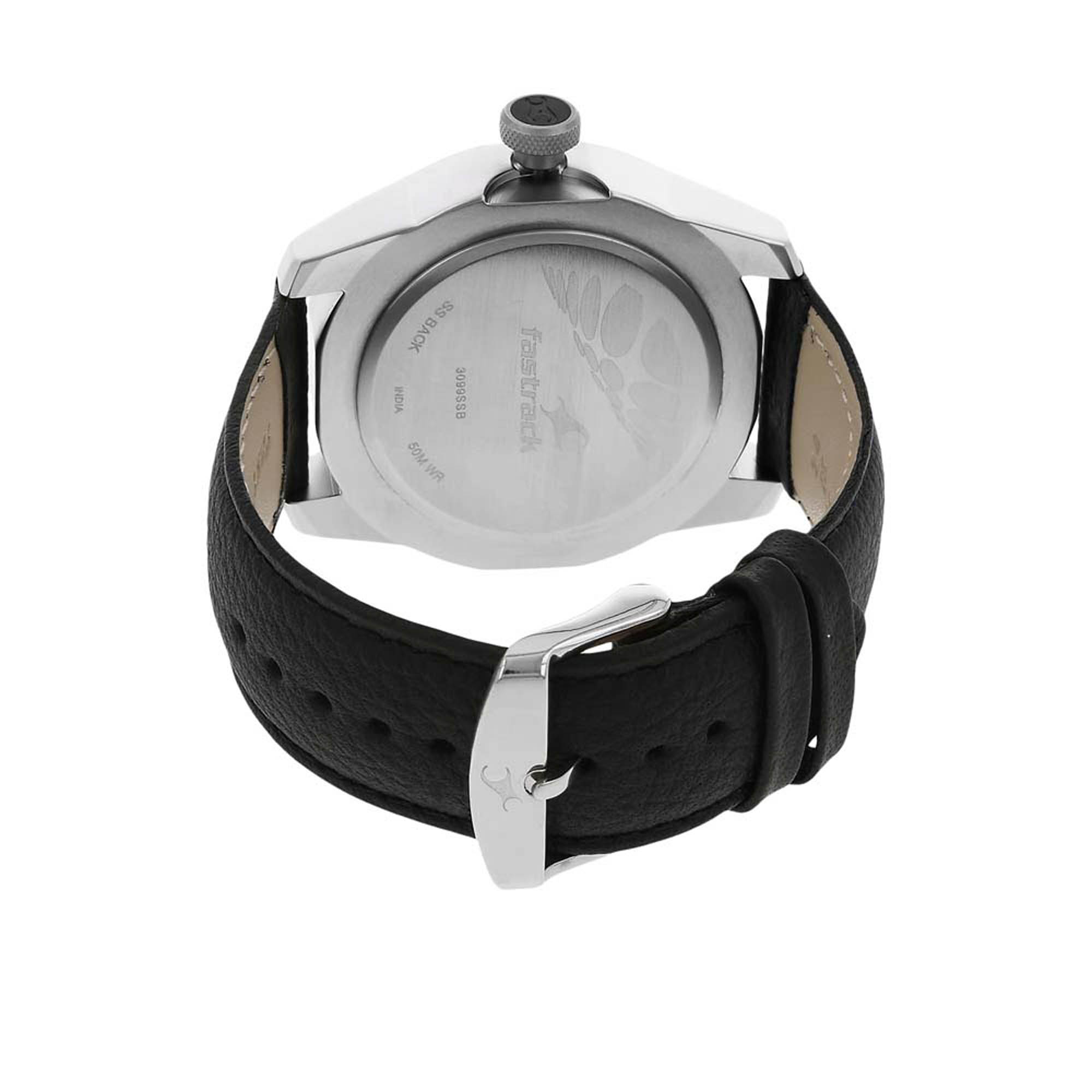 Fastrack 3099sl06 leather on sale analog men's watch