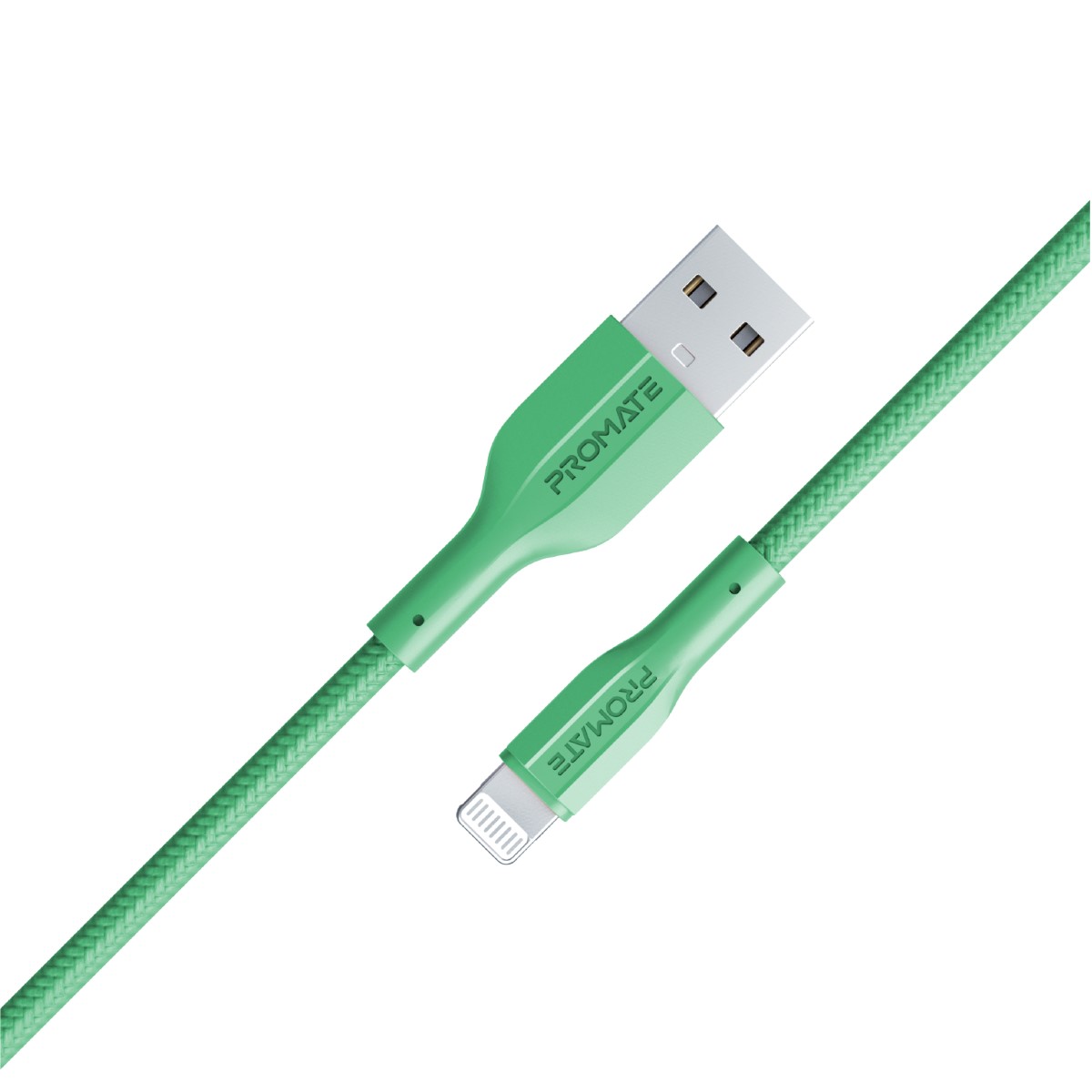 Buy Promate USB-A to Lightning Cable, Durable 10W USB-A to Lightning Charger  with 480 Mbps Data Transfer, 10000 Bend Test and 100 cm Anti-Tangle- XCord- Ai Green Online in UAE | Sharaf DG