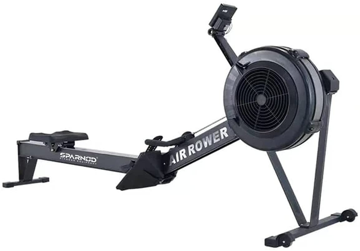Buy Sparnod Fitness Air Rowing Machine For Full Home Workout Foldable Rowing Machine With Lcd Monitor Display, Flywheel Home Gym Exercise Online in UAE | Sharaf DG