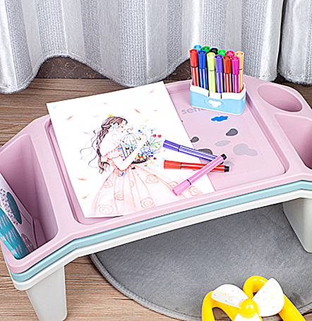 Plastic writing outlet table