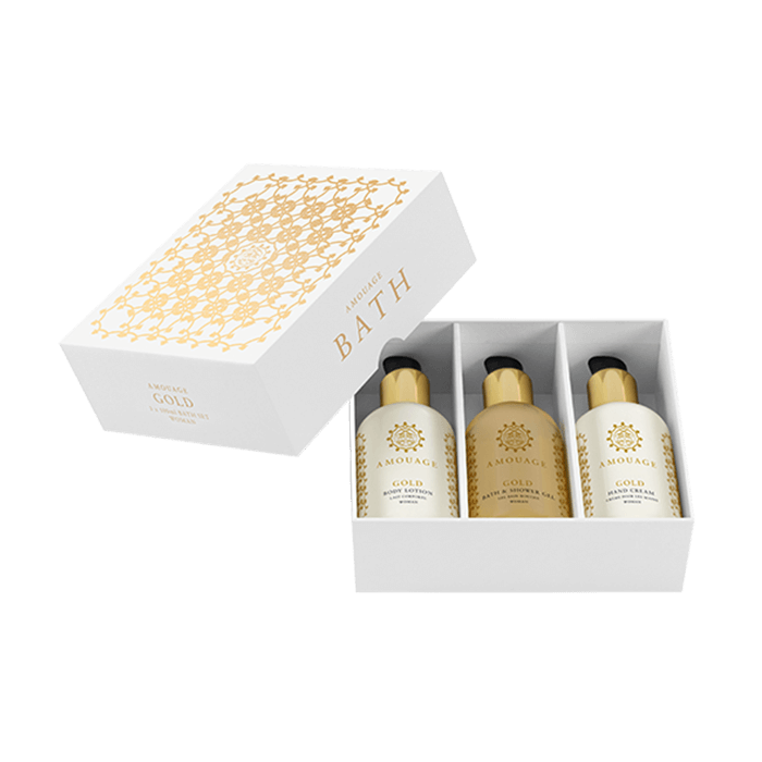 Buy Amouage Gold Bath Set Shower Gel Body Lotion Hand Cream 3 X