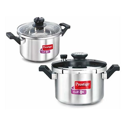  Prestige Clip-on Pressure Cooker Stainless Steel Cook