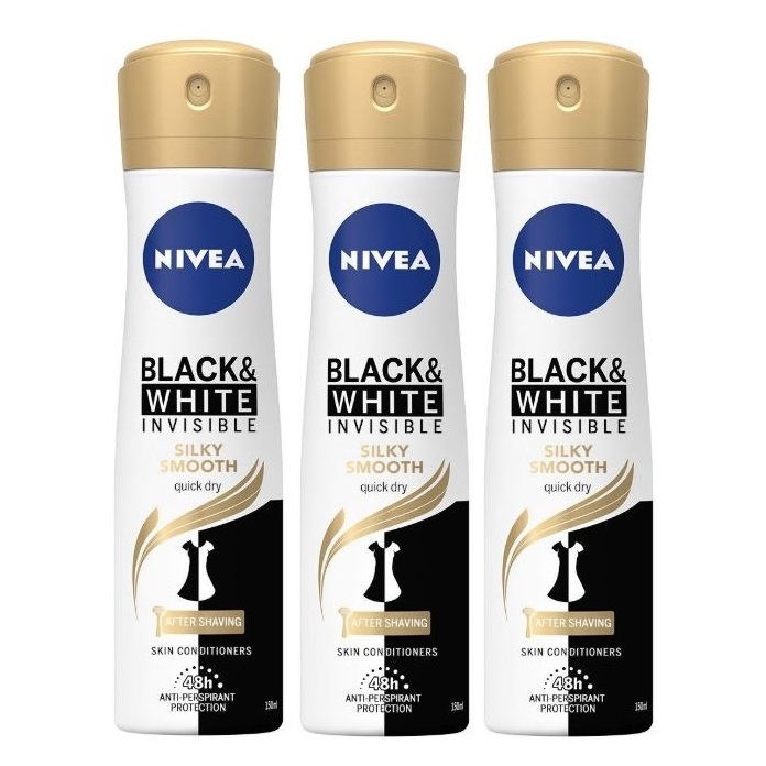 Nivea Black & White Invisible Silky Smooth Deo 150ml X3 price in Bahrain,  Buy Nivea Black & White Invisible Silky Smooth Deo 150ml X3 in Bahrain.