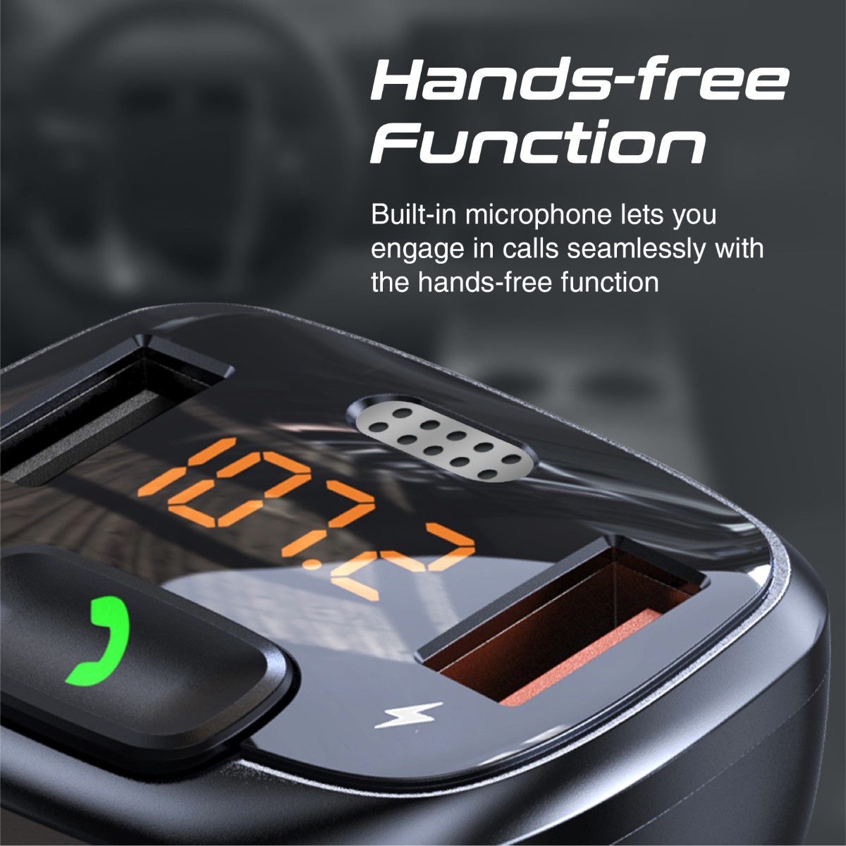 Buy Promate Bluetooth FM Transmitter with QC 3.0, Flash Drive Input, LCD  Screen and Microphone, SmarTune-4 Online in UAE