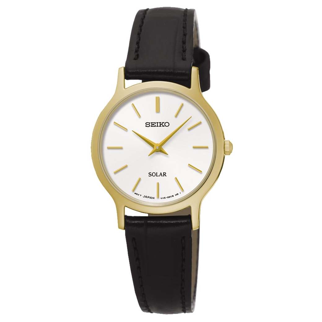 Buy Seiko Solar Black Leather Analog Watch For Women SUP300P1 Online in UAE  | Sharaf DG
