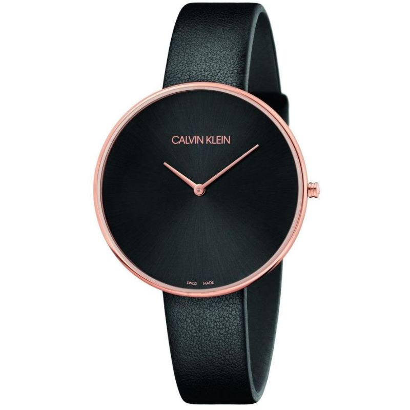 Buy Calvin Klein Full Moon Black Leather Women Watch K8Y236