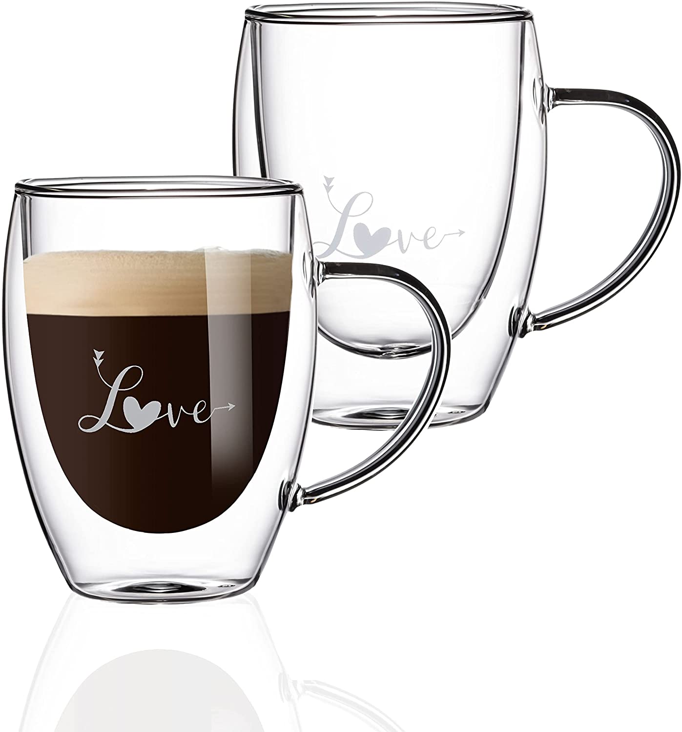 Buy Double Wall Glass Mug With Glass Lid 350 ML, 1CHASE